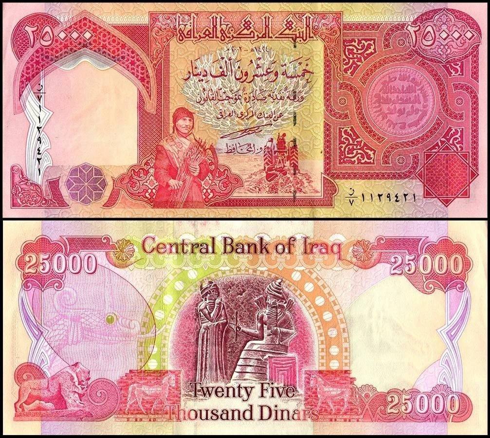 Circulated Post-2003 Iraqi Dinar – Ten Million Total (25,000 IQD / 25K Denomination)